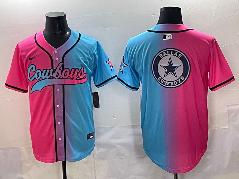 Men 2025 Dallas Cowboys Blank Blue pink Nike Limited NFL Jersey style 0017->dallas cowboys->NFL Jersey